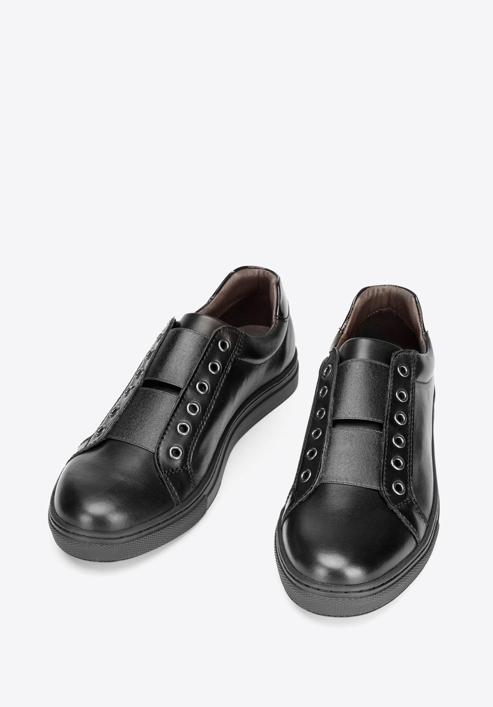 Női sneakers cipő bőrből, fekete, 92-D-351-7-35, Fénykép 2