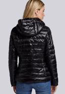 Női steppelt kabát csíkos szalaggal, fekete, 93-9N-101-1-XS, Fénykép 4
