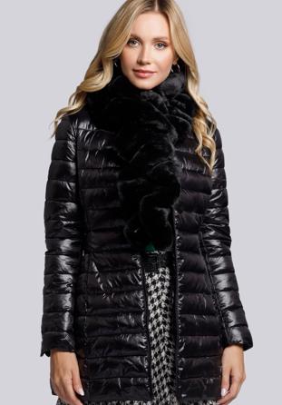 Női steppelt kabát kapucnival, fekete, 93-9N-102-1-L, Fénykép 1