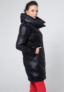 Női steppelt kabát magas gallérral, fekete, 95-9D-402-3-M, Fénykép 4