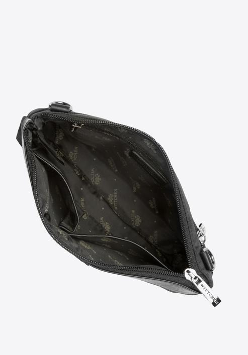 Nói táska hosszú övön bőrből monogrammal, fekete, 93-4-250-1, Fénykép 3