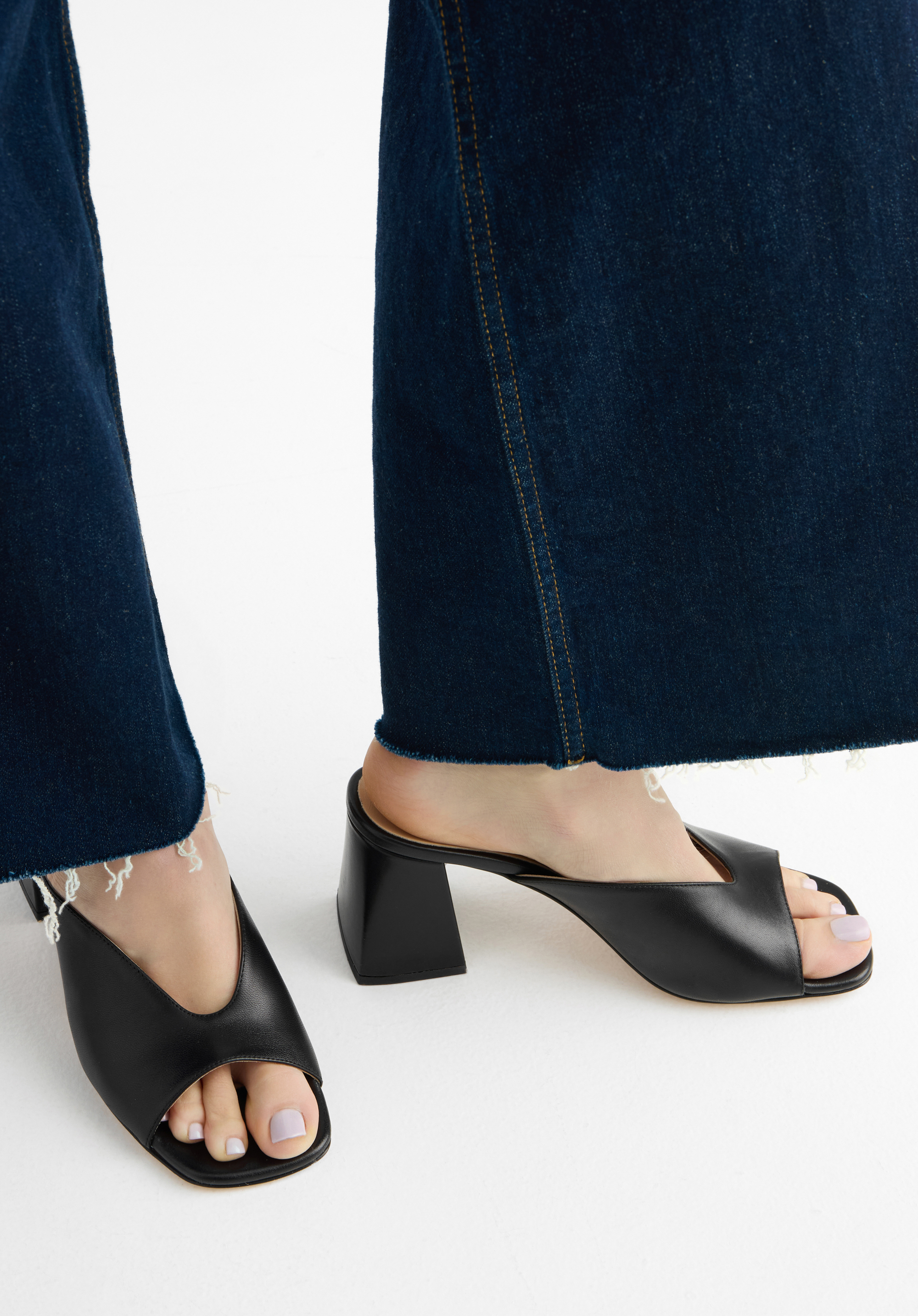 Női természetes bőr papucs, fekete, 100-D-112-0-38_5, Fénykép 2