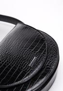 Ökobőr krokodil textúrájú félkör alakú táska, fekete, 97-4Y-770-1, Fénykép 4