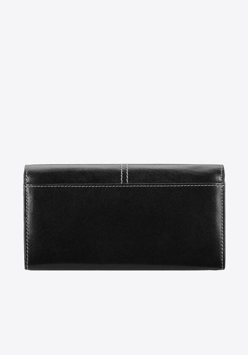 Női bőr pénztárca díszvarrással, fekete, 14-1-122-L1, Fénykép 7