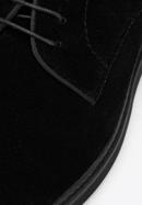 Perforált velúrból készült férfi bőrcipő, fekete, 94-M-509-1-40, Fénykép 7