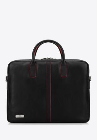 Laptop táska 11''''/12'''' bőr, középen varrással, fekete piros, 98-3U-900-13, Fénykép 1