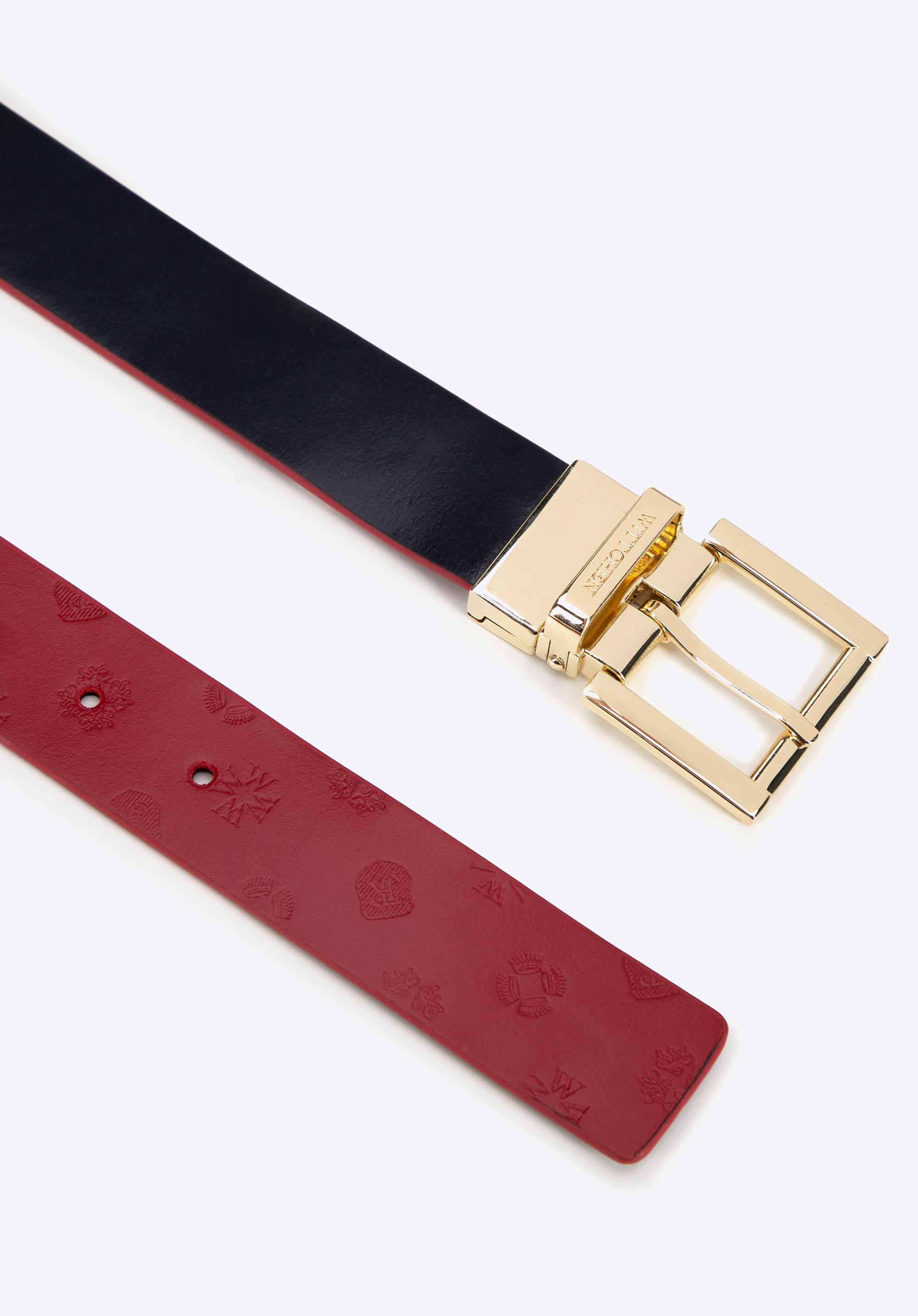 Női tűs csatos öv, fekete piros, 29-8D-002-3-M, Fénykép 1