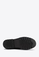Platform talpú női bőr félcipő krokodilbőr textúrával, fekete, 95-D-522-3-40, Fénykép 6
