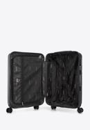 Közepes méretű bőrönd ABS-ből átlós vonalakkal, fekete, 56-3A-742-30, Fénykép 5