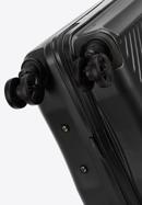 Nagy bőrönd ABS-ből átlós vonalakkal, fekete, 56-3A-743-30, Fénykép 6