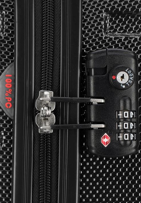 Polikarbonát kabin bőrönd, fekete, 56-3P-981-31, Fénykép 8