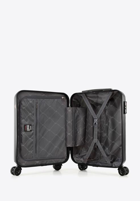 Polikarbonát kabinbőrönd függőleges barázdákkal, fekete, 56-3P-711-85, Fénykép 5