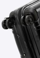 Polikarbonát kabinbőrönd függőleges barázdákkal, fekete, 56-3P-711-85, Fénykép 6