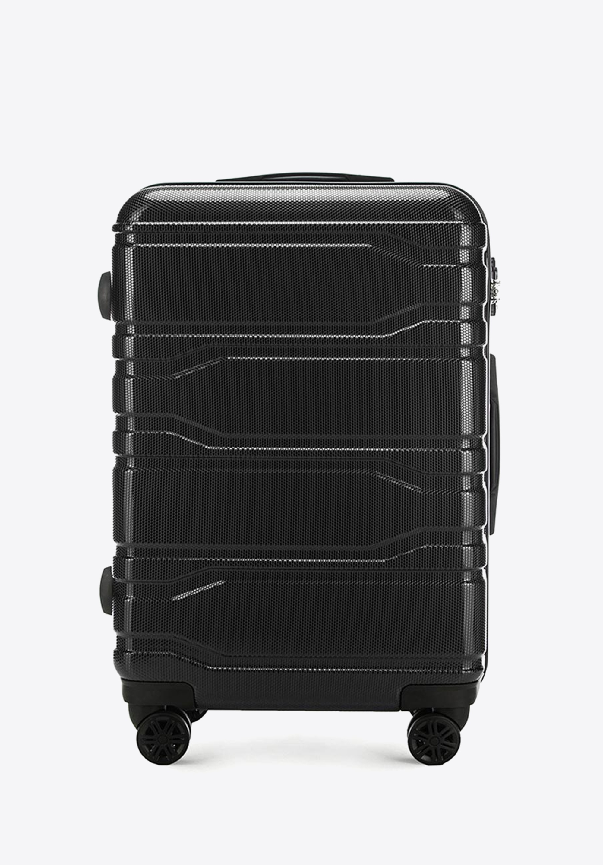 Polikarbonát közepes bőrönd, fekete, 56-3P-982-11, Fénykép 1