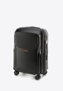 Polikarbonát közepes bőrönd, vörösarany cipzárral, fekete, 56-3P-132-10, Fénykép 4