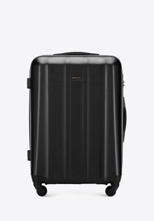 Polikarbonát közepes méretű bőrönd, fekete, 56-3P-112-10, Fénykép 1