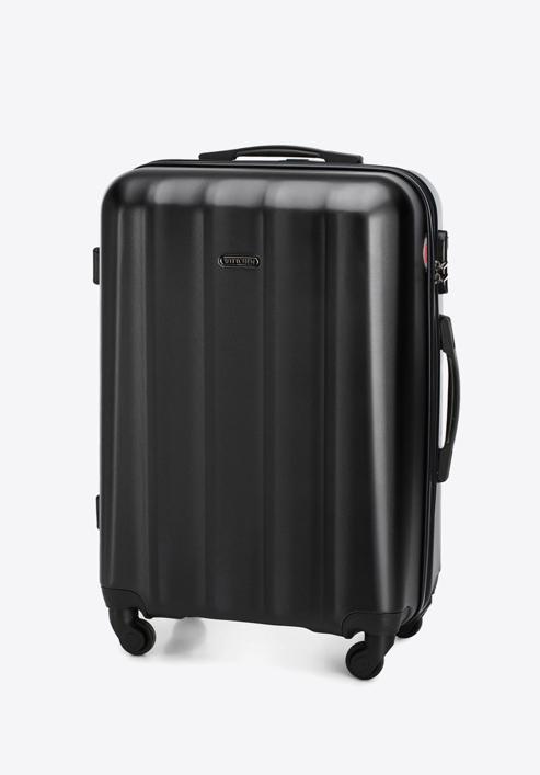 Polikarbonát közepes méretű bőrönd, fekete, 56-3P-112-86, Fénykép 4