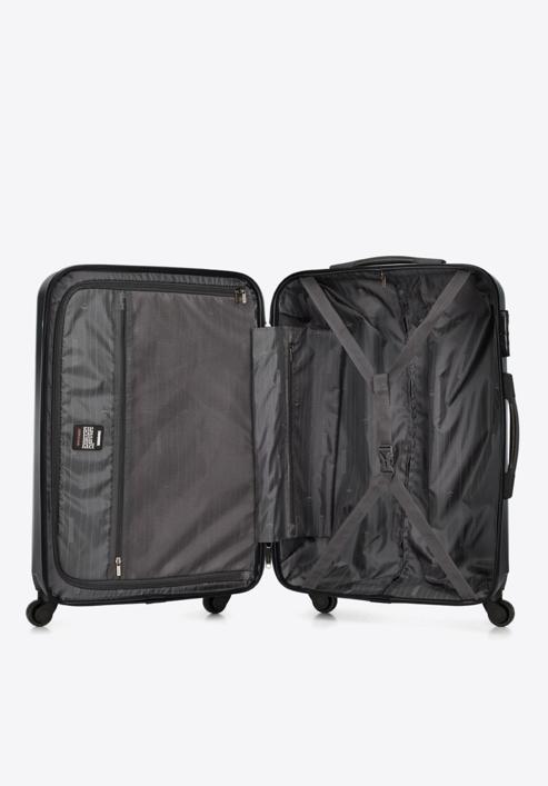 Polikarbonát közepes méretű bőrönd, fekete, 56-3P-112-35, Fénykép 5
