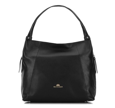 Puha női  táska bőrből, fekete, 92-4E-647-1, Fénykép 1