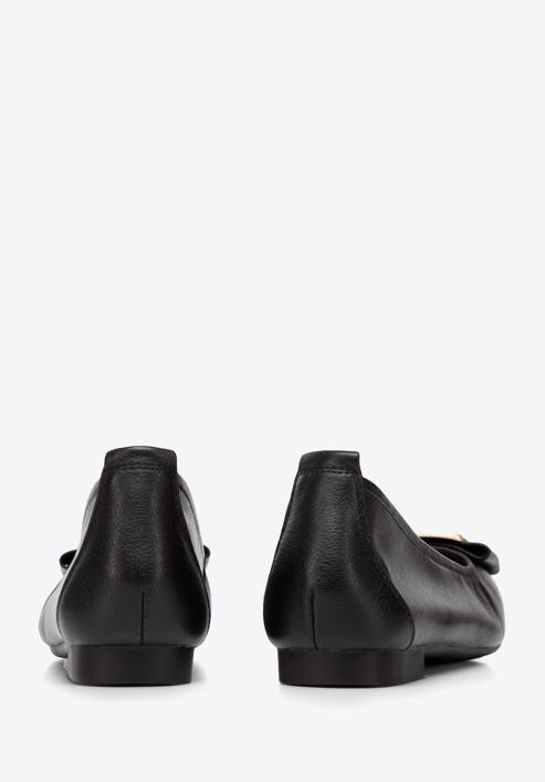 Puha női bőr topánka csattal és masnival díszítve, fekete, 94-D-951-1-35, Fénykép 5