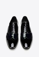 Elegáns férfi oxford lakkbőr cipő két tónussal, fekete-sötétkék, 96-M-503-1N-43, Fénykép 2