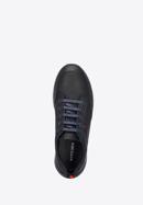 Férfi sneakers nubuk bőrből vastag talppal, fekete-sötétkék, 92-M-913-7-40, Fénykép 3