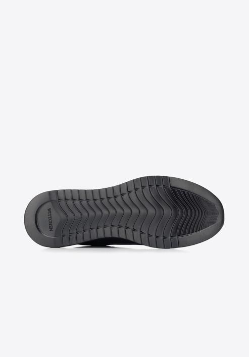 Férfi sneakers nubuk bőrből vastag talppal, fekete-sötétkék, 92-M-913-7-40, Fénykép 7