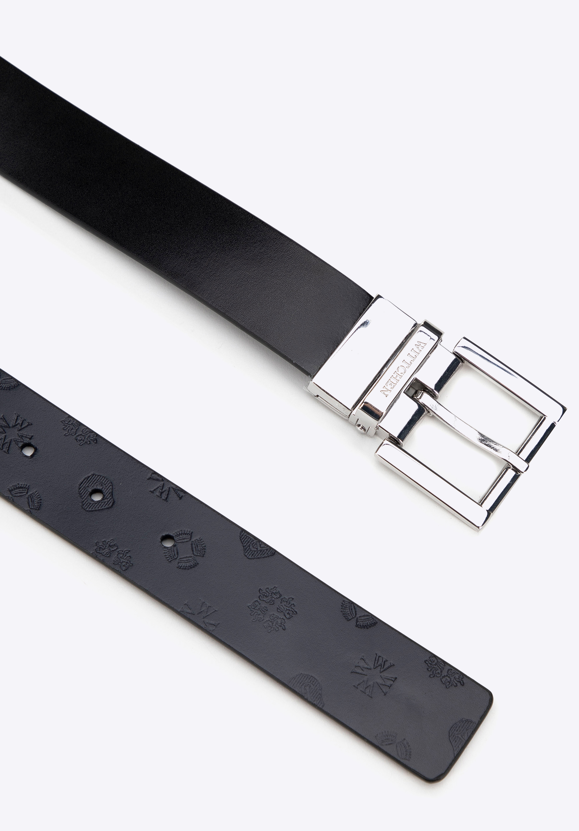 Női tűs csatos öv, fekete-sötétkék, 29-8D-002-7-L, Fénykép 1