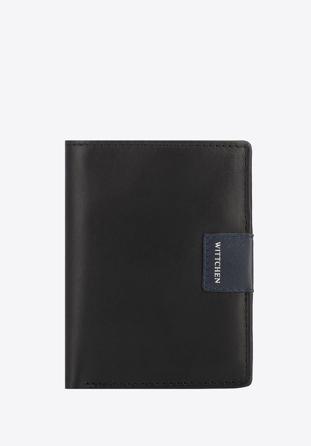 Uniszex bőr pénztárca, fekete-sötétkék, 26-1-434-17, Fénykép 1