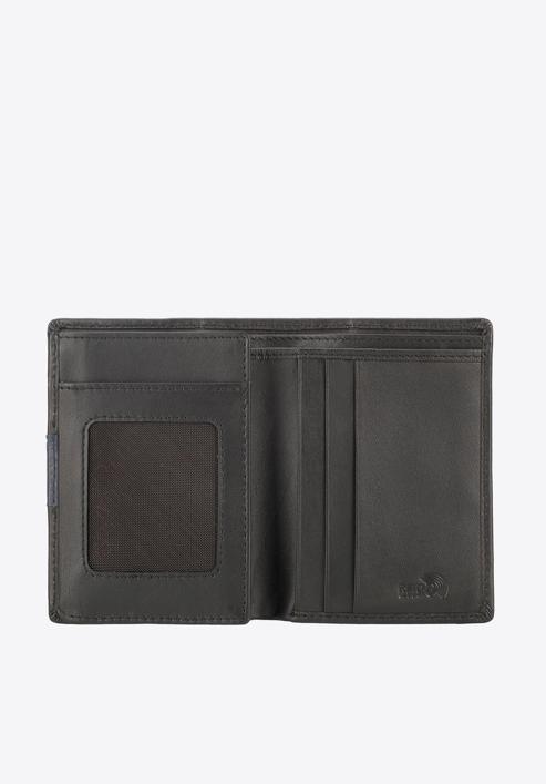 Uniszex bőr pénztárca, fekete-sötétkék, 26-1-434-19, Fénykép 2