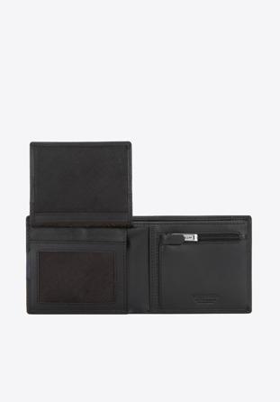 Közepes méretű uniszex bőr pénztárca, fekete-sötétkék, 26-1-119-17, Fénykép 1