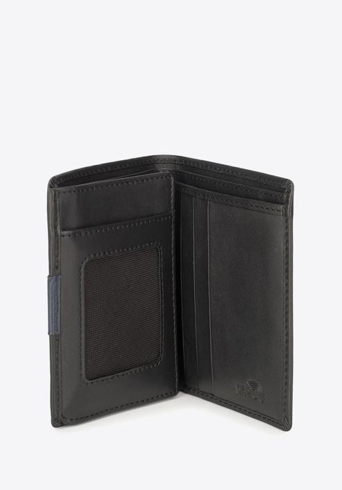 Uniszex bőr pénztárca, fekete-sötétkék, 26-1-434-19, Fénykép 4