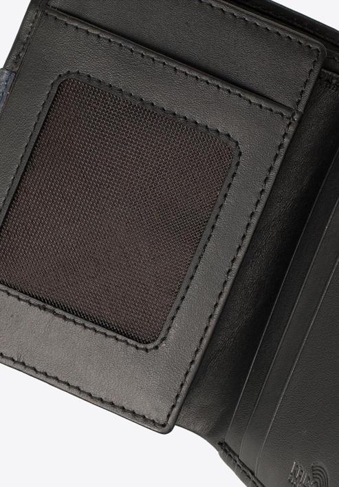 Uniszex bőr pénztárca, fekete-sötétkék, 26-1-434-19, Fénykép 7