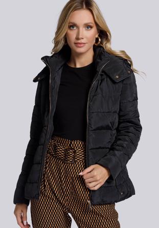 Steppelt női kabát zsebekkel, fekete, 93-9N-103-1-M, Fénykép 1