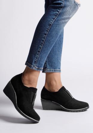 Strasszos platform női félcipő, fekete, 92-D-654-1-40, Fénykép 1