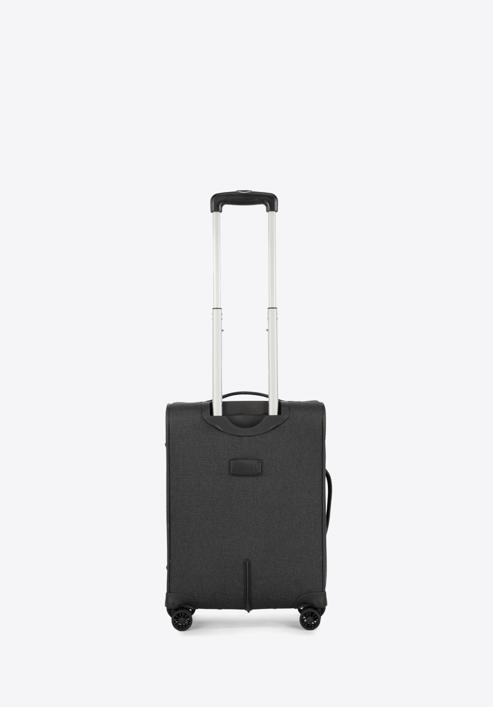 Kabinbőrönd színes cipzárral puha anyagból, fekete-szürke, 56-3S-501-91, Fénykép 3