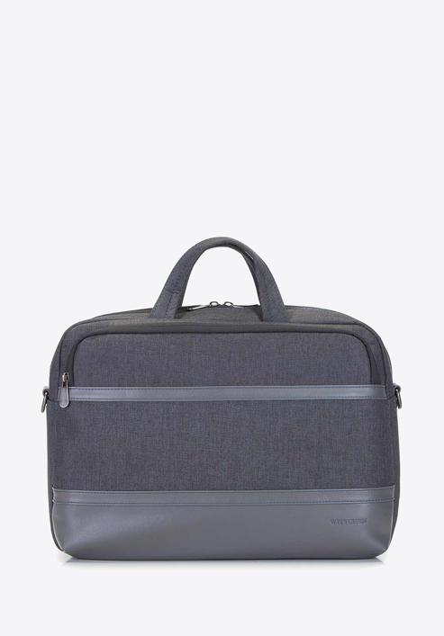 Férfi 15,6" laptop táska panellel ecobőrből, fekete-szürke, 92-3P-505-8, Fénykép 1