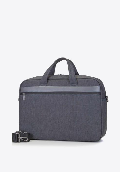 Férfi 15,6" laptop táska panellel ecobőrből, fekete-szürke, 92-3P-505-1, Fénykép 2