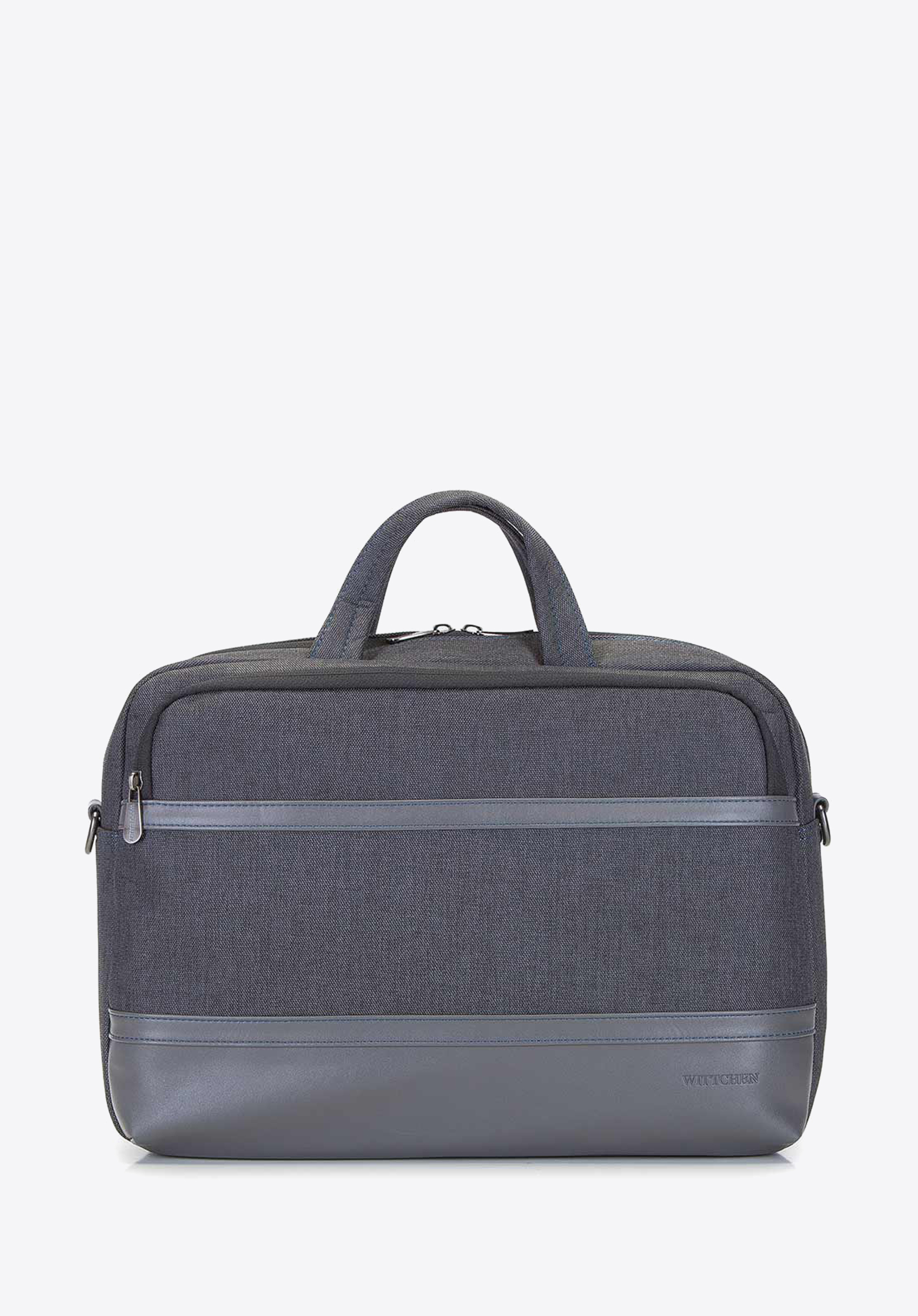 Férfi 15,6" laptop táska panellel ecobőrből, fekete-szürke, 92-3P-505-1, Fénykép 1