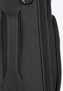 Nagy puha szövetbőrönd színes cipzárral, fekete-szürke, 56-3S-503-12, Fénykép 7