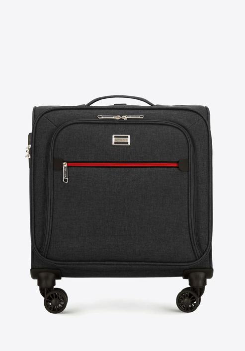 Puha bőrönd színes cipzárral, fekete-szürke, 56-3S-505-91, Fénykép 1