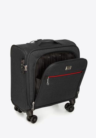 Puha bőrönd színes cipzárral, fekete-szürke, 56-3S-505-12, Fénykép 1