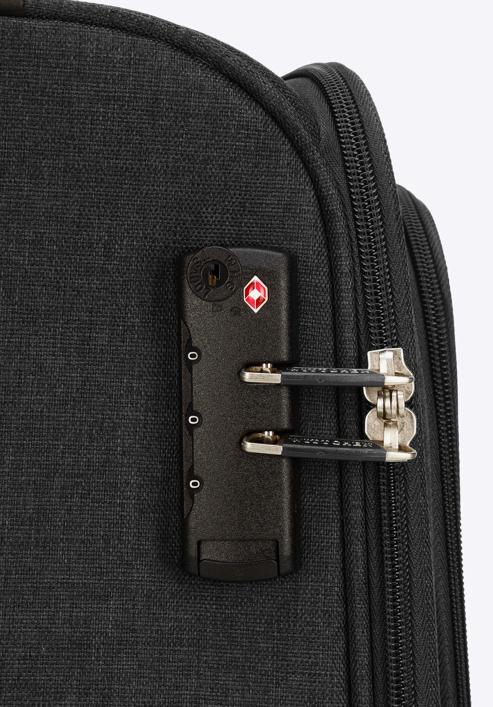 Puha bőrönd színes cipzárral, fekete-szürke, 56-3S-505-91, Fénykép 7