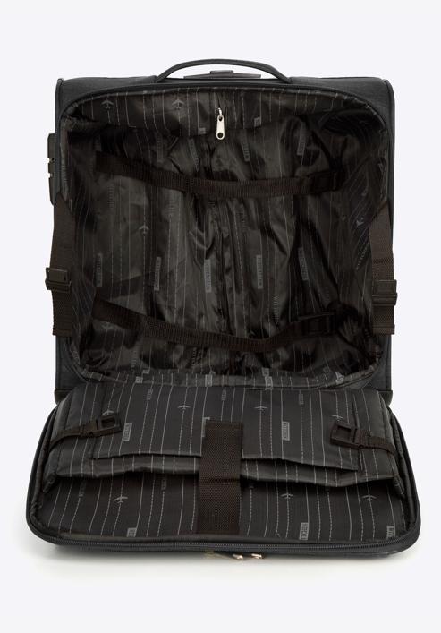 Puha bőrönd színes cipzárral, fekete-szürke, 56-3S-505-91, Fénykép 8