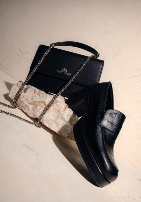 Tömbsarkú loafer cipő, fekete, 97-D-301-1-41, Fénykép 31
