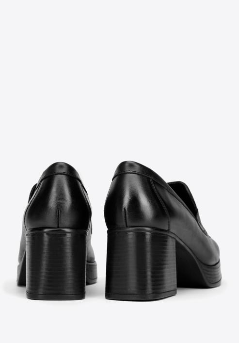 Tömbsarkú loafer cipő, fekete, 97-D-301-1-40, Fénykép 4