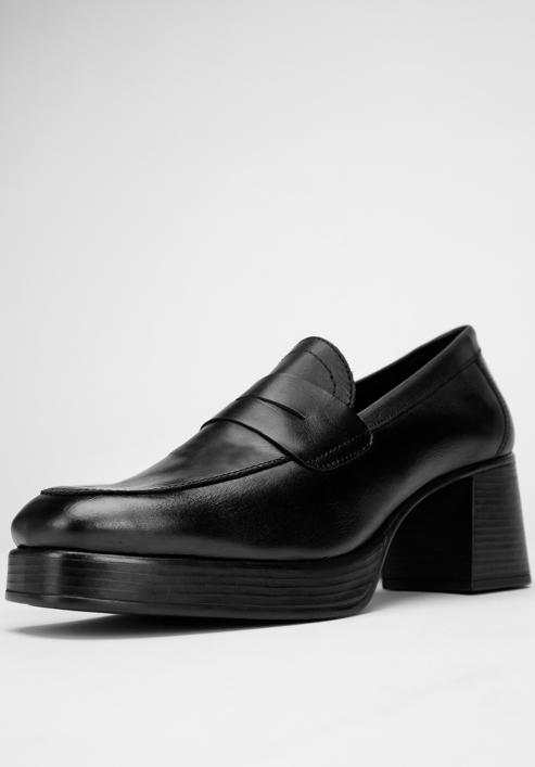 Tömbsarkú loafer cipő, fekete, 97-D-301-1-41, Fénykép 7