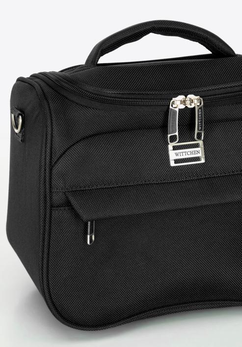 Utazó kozmetikai táska puha anyagból, fekete, 56-3S-654-1, Fénykép 5