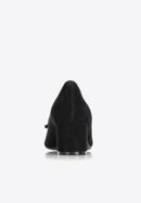 Velúr tömbsarkú cipő masnival, fekete, 90-D-903-1-36, Fénykép 6