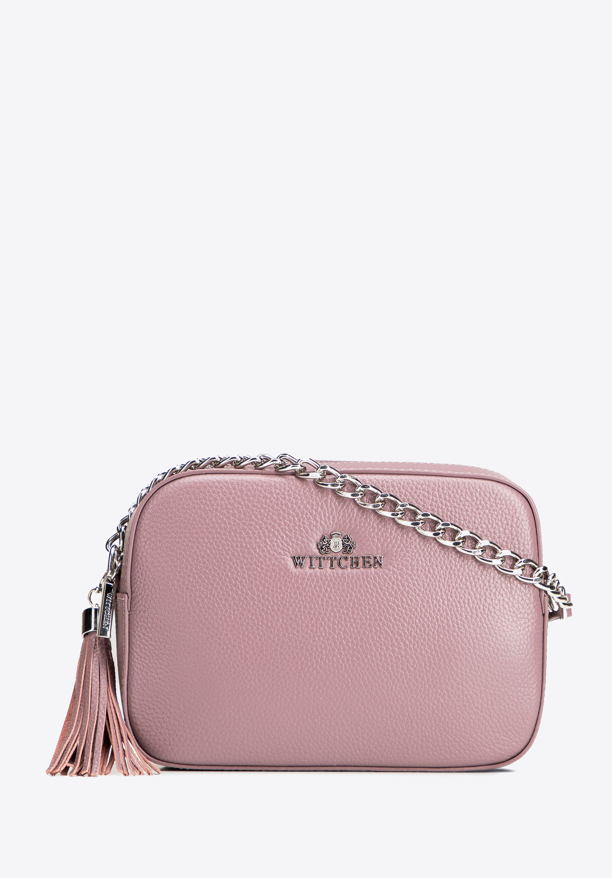 Women''s chain leather crossbody bag, fialová, 29-4E-015-F, Obrázok 1